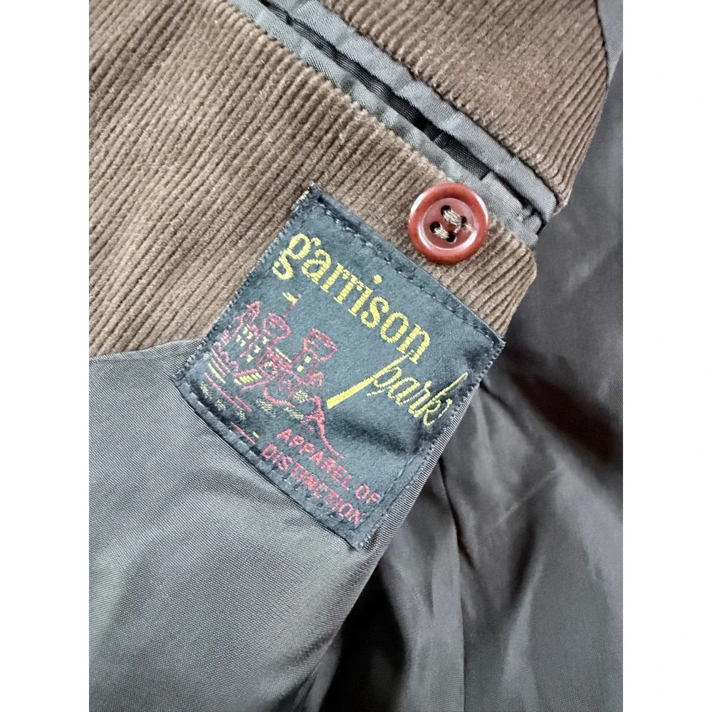 Garrison Park Corduroy Blazer Mens 40R Brown Good Vintage Western Sport Coat
